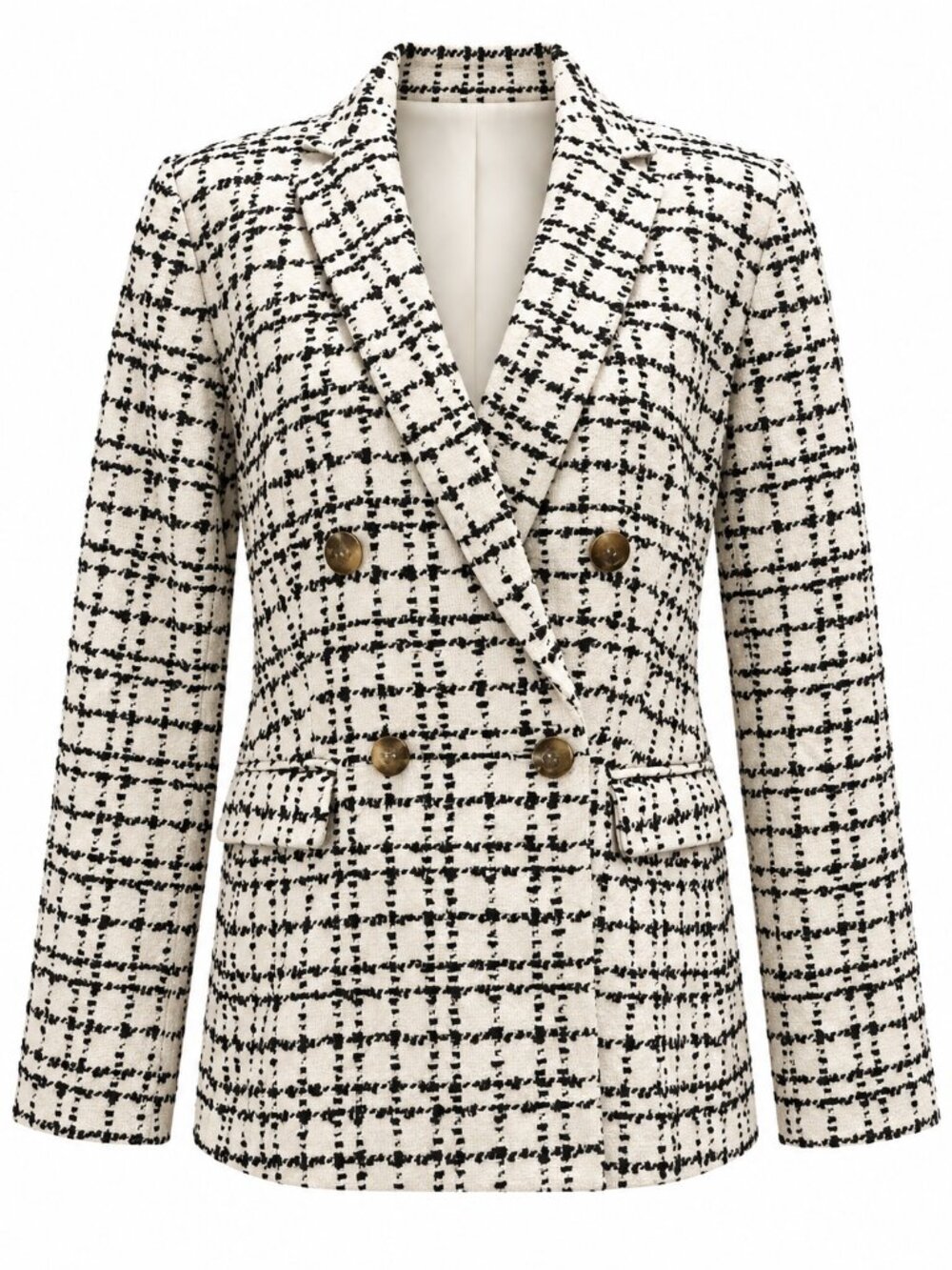 Ann Taylor Women's Tweed Cream Blazer Size 8